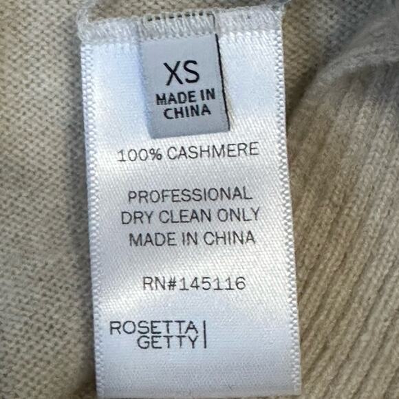 Rosetta Getty Mélange Cashmere Turtleneck size XS Sweater in Ecru Oversized - Picture 6 of 10